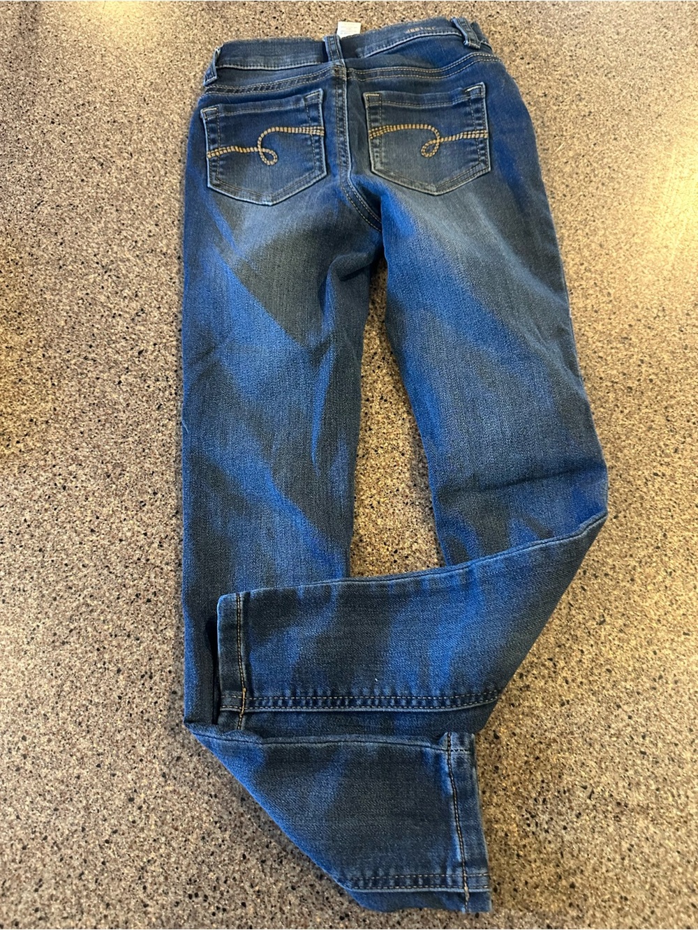 Dark Blue Distressed Skinny Jeans - Picture 3 of 4